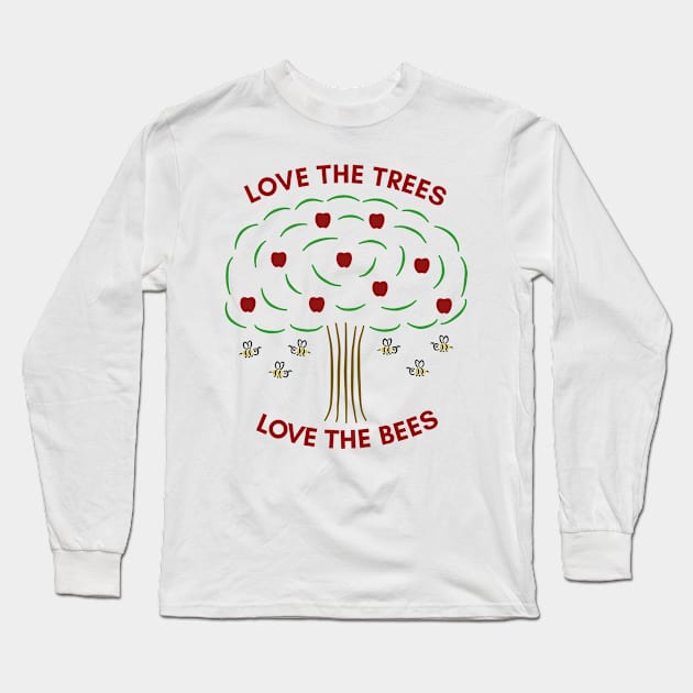 Love the Trees, Love the Bees Long Sleeve T-Shirt by donovanh